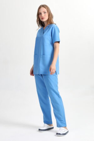 Alternative view of Doktor Hemşire Forması Takım MAVİ Alpaka Kumaş