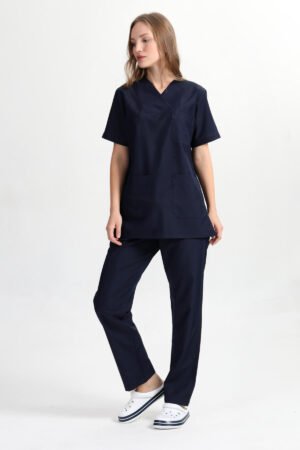 Doktor Hemşire Forması Takım Lacivert Alpaka Kumaş
