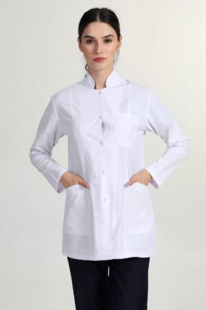 Alternative view of Önlük Ceket Boy Hakim Yaka Doktor Öğretmen Önlüğü Beyaz