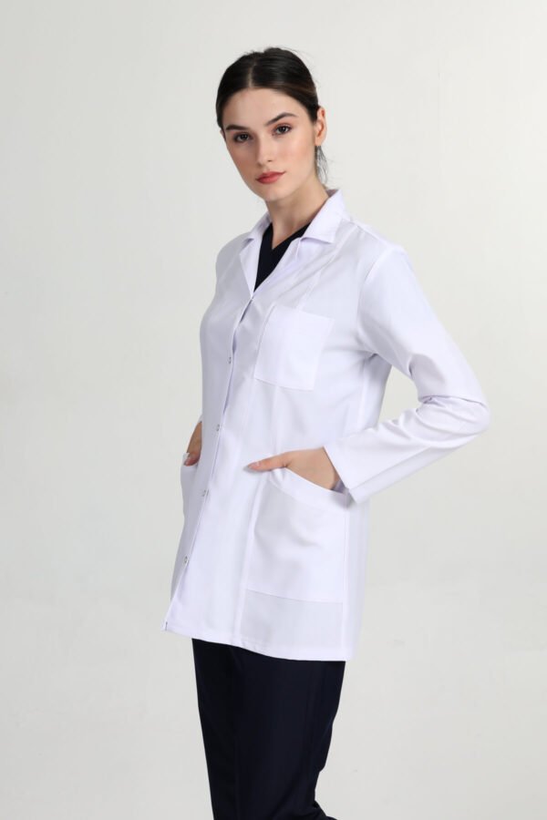 Ceket Boy Gömlek Yaka Doktor Hemşire Öğretmen Önlüğü Beyaz - Görsel 2