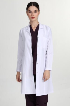 Önlük Uzun Gömlek Yaka Doktor Hemşire Öğretmen Önlüğü Beyaz