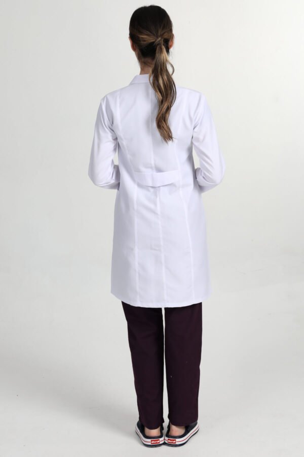 Önlük Uzun Gömlek Yaka Doktor Hemşire Öğretmen Önlüğü Beyaz - Görsel 4