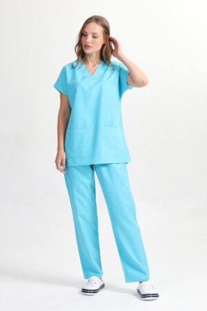 Alternative view of Doktor Hemşire Forması Scrubs Takım Turkuaz Alpaka