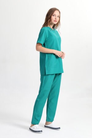 Doktor Hemşire Forması Takım Hastane Yeşili Alpaka Kumaş