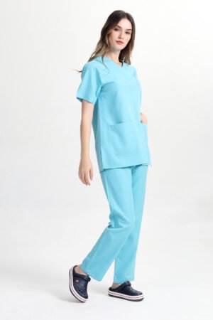 Doktor Hemşire Forması Takım Turkuaz Alpaka Kumaş