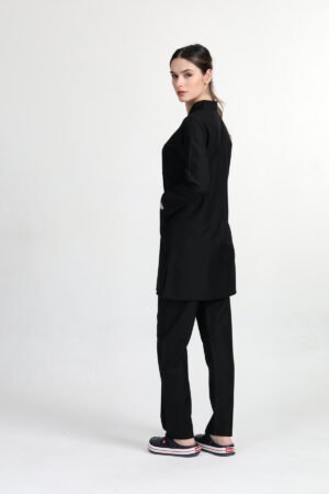 Alternative view of  Tesettür Doktor Hemşire Forması Takım Siyah (Alpaka Kumaş)