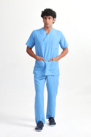 Alternative view of Zarfyaka Doktor Hemşire Veteriner Forması Takım Mavi (Alpaka Kumaş)