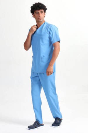 Zarfyaka Doktor Hemşire Veteriner Forması Takım Mavi (Alpaka Kumaş)