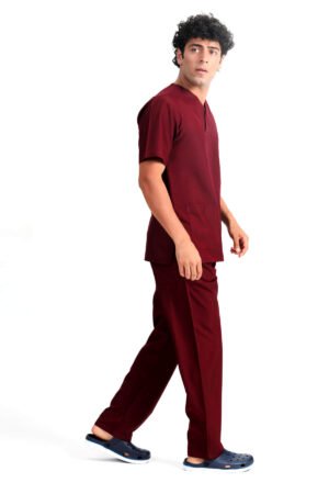 Alternative view of Zarfyaka Doktor Hemşire Veteriner Forması Takım Bordo (Terikoton Kumaş)