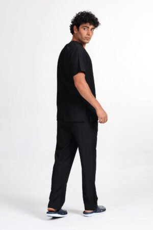 Alternative view of Zarfyaka Doktor Hemşire Veteriner Forması Takım Siyah (Alpaka Kumaş)