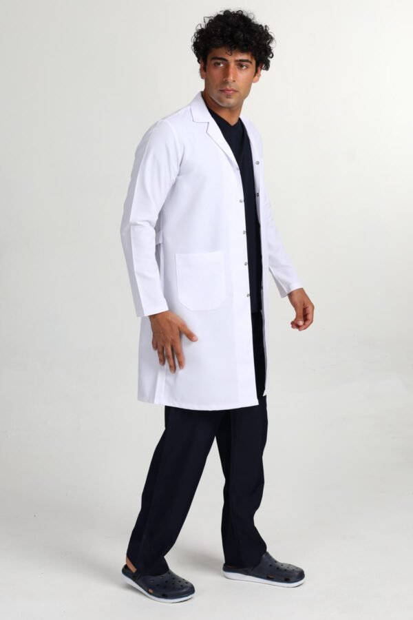 Erkek Önlük Doktor Hemşir Öğretmen Önlüğü Gömlek Yaka Uzun Önlük - Görsel 5