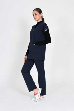 Alternative view of Tesettür Yarasa Kol Doktor Ve Hemşire Forması Scrubs Takım 75cm Lacivert